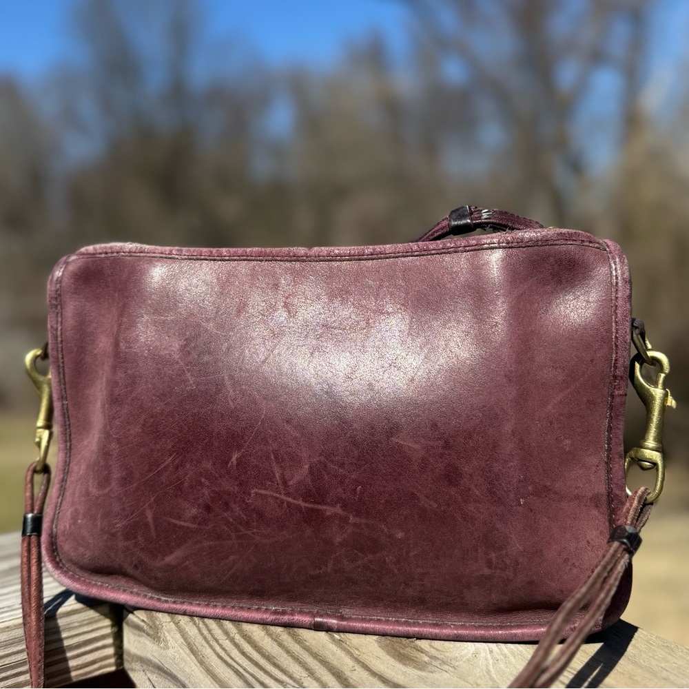 Vintage Coach Burgundy Basic Leather Bag